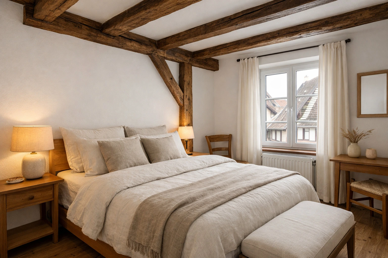 Intérieur cosy d'un appartement Airbnb à Strasbourg géré par la conciergerie Nobilis Home